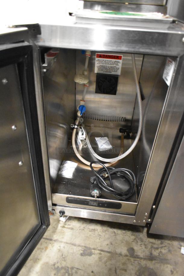 2022 Automatic Bar Controls JT-NITCOM-L stainless steel nitro dispenser, 115 volts, 1 phase, showing internal components.