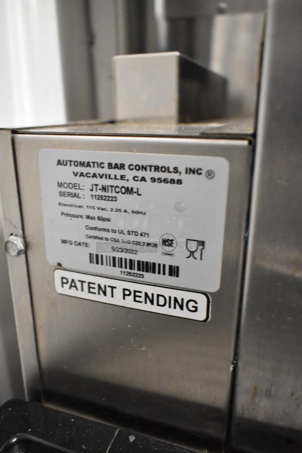 2022 Automatic Bar Controls JT-NITCOM-L Nitro Dispenser, stainless steel, 115V, 1 phase, model label and patent pending tag visible.