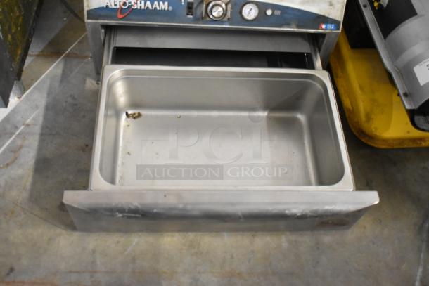 Alto Shaam 500-1D stainless steel warming drawer, single drawer, 120 volts, used condition, visible control panel.