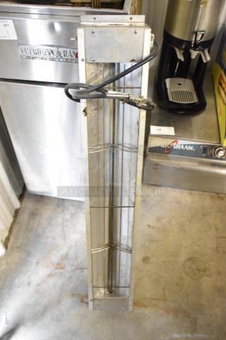 Nemco 6150-36-CP heat strip warmer, metal, 120V, 1-phase, used condition, visible wiring and mounting holes.