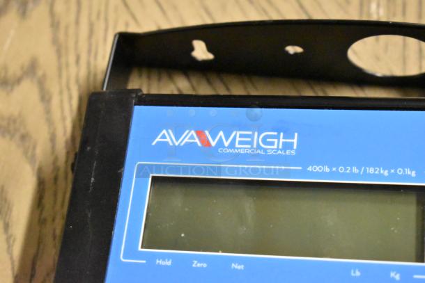 AvaWeigh 334RS400 digital receiving scale, 400 lb. capacity, with remote display, good condition, visible brand logo.