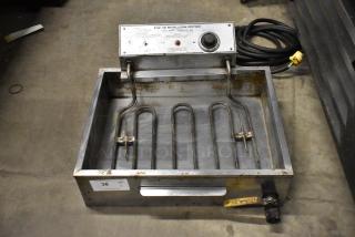 Gold Medal 8050 FW-12 metal electric shallow fryer, countertop model, 208/240V, 1 phase, shows signs of wear.