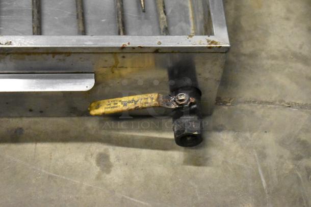 Gold Medal 8050 FW-12 countertop fryer, metal body, used condition, 208/240 volts, visible wear, manual valve handle.