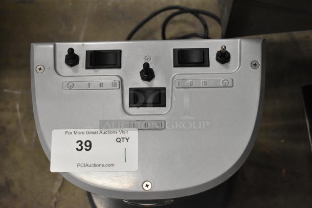 Hamilton Beach HMD400 3 Head Milkshake Mixer, metal, 120 volts 1 phase, commercial use, control panel view visible.