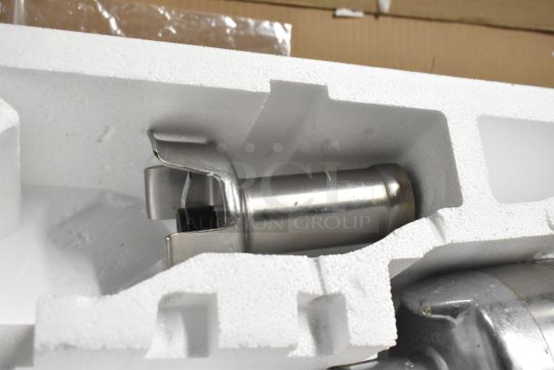 Robot Coupe MP450 Turbo Combi Immersion Blender in packaging, stainless steel, 120V, 1 Phase, new condition.