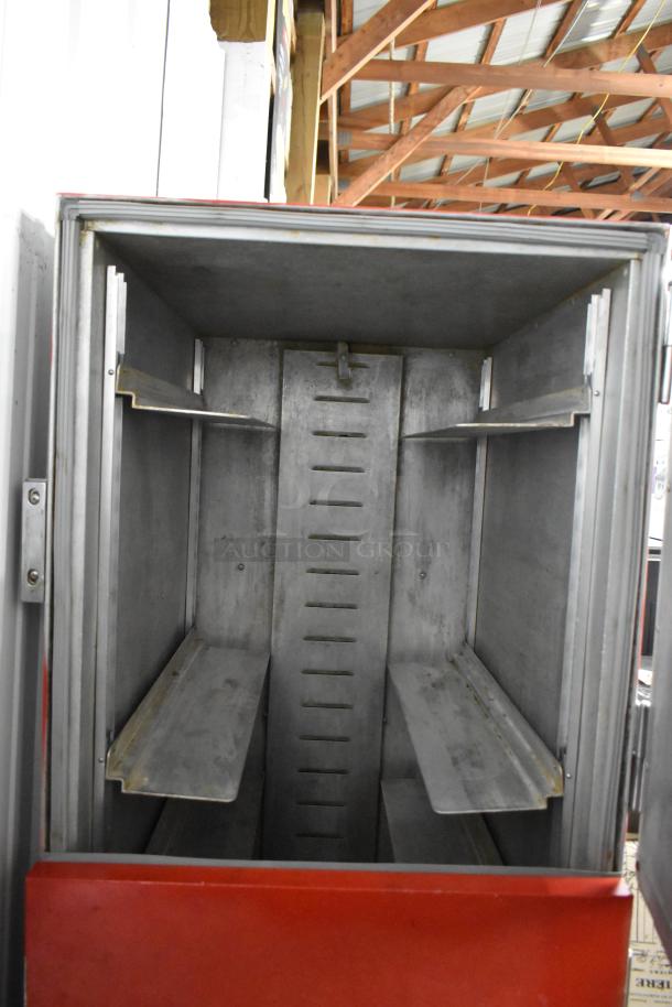 Cres-Cor Crown-X H-137-UA-12 heated holding cabinet, metal, commercial casters, 115 volts, good condition.
