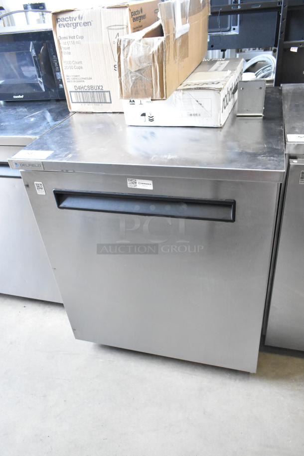 2020 Delfield 406P-STAR2 stainless steel undercounter cooler, single door, on commercial casters, 115 volts, 1 phase.