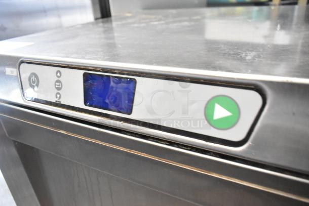 Hobart LXEH undercounter dishwasher, stainless steel, with digital control panel. 120/208-240V, 1 phase, in used condition.