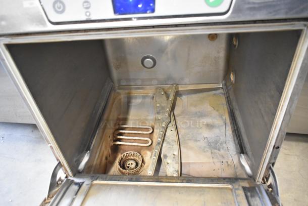 Hobart LXEH Stainless Steel Commercial Dishwasher, undercounter model, 120/208-240V, 1 Phase, interior view showing wear.