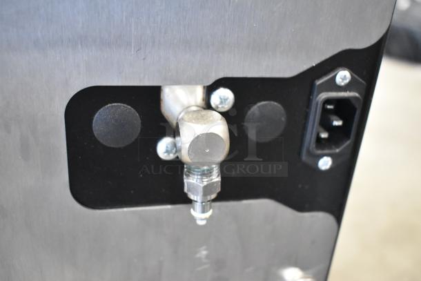 Jun-Air 86R-3MN1-DSBH Nitro Brew Generator, stainless steel, showing power connector and fittings. 120V, 1 Phase.