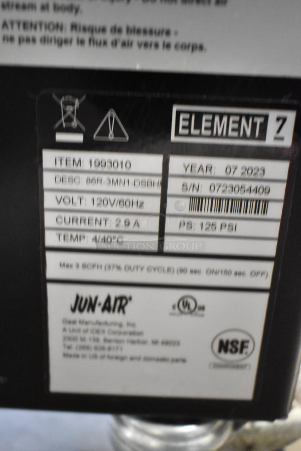 2023 Jun-Air 86R-3MN1-DSBH Nitrogen Generator, stainless steel, commercial casters, 120V, 1 phase, serial 0723065409.