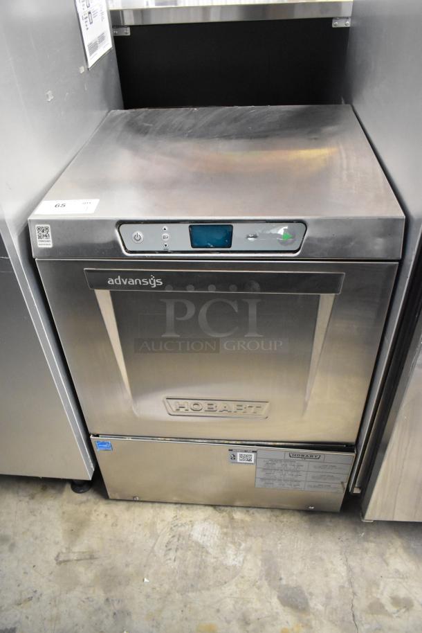 2019 Hobart LXER stainless steel undercounter dishwasher, 120/208-240V, 1 phase, excellent condition, visible controls.