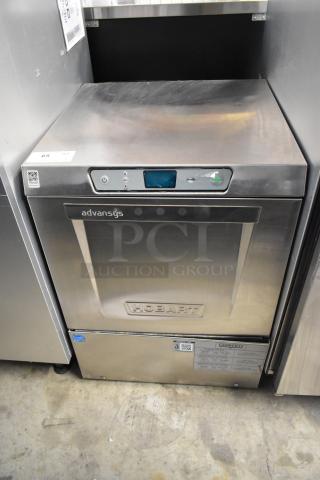 2019 Hobart LXER stainless steel undercounter dishwasher, 120/208-240V, 1 phase, excellent condition, visible controls.