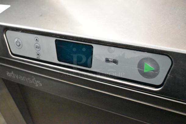 2019 Hobart LXER stainless steel undercounter dishwasher with digital control panel; 120/208-240V, 1 phase.