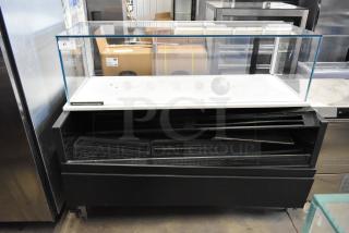 Structural Concepts SBZ6652DR metal grab-n-go merchandiser on casters, 220V, 1 phase, glass display, used condition.