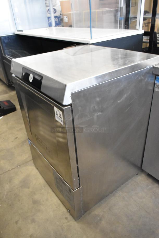 2024 Hobart LXNH stainless steel undercounter dishwasher, 120/208-240V, 1 phase, commercial use, visible labels, good condition.