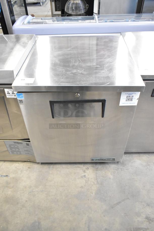 2023 True TUC-27-HC undercounter cooler, stainless steel, single door, commercial casters, 115V, 1 phase, excellent condition.