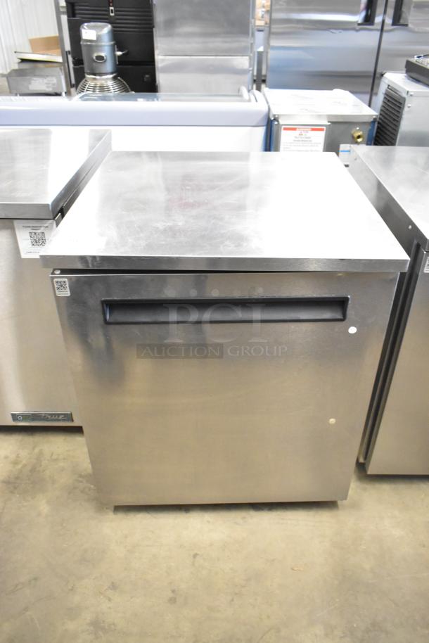2016 Delfield stainless steel undercounter cooler on casters, 115 volts, single door, commercial use, excellent condition.