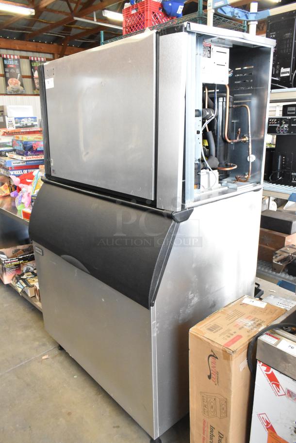 2023 Ice-O-Matic CIM1446HR6 stainless steel commercial ice head on bin. 208-230V, 1 phase. Excellent condition, durable build.