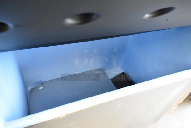 2023 Ice-O-Matic CIM1446HR6 stainless steel ice head on bin, 208-230V, 1 Phase, new condition. Interior bin view shown.