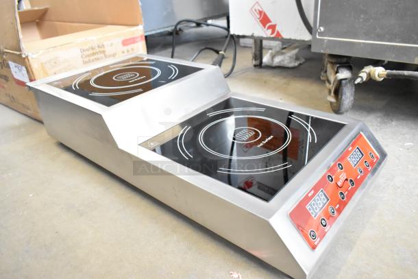 Brand new Avantco 177IC35SU stainless steel double countertop step-up induction range, 208-240V, scratch and dent condition.