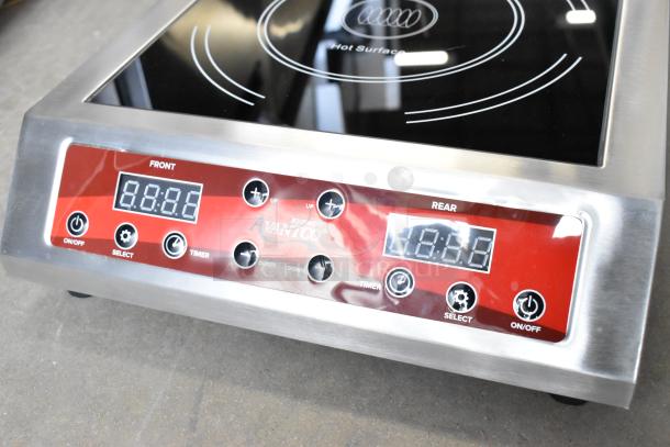 Avantco 177IC35SU stainless steel induction range, dual zones, digital controls, scratch and dent, 208-240 volts.