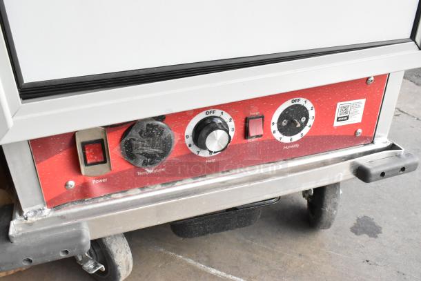 Avantco 177HPI1836 heated holding cabinet with temperature and humidity controls, commercial casters, 120V, 1 phase.