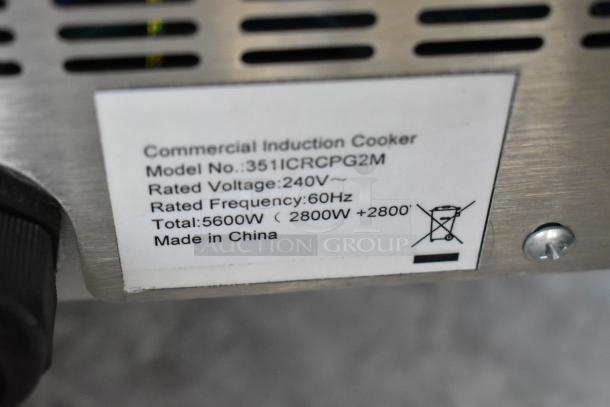 Cooking Performance Group 2 Burner Induction Range, Model 351ICRCPG2M, 240V, stainless steel, commercial use.