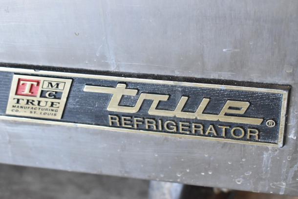 True TSSU-36-08 Commercial Prep Table. Stainless steel, 115V, 1-phase. "True" logo tag visible.
