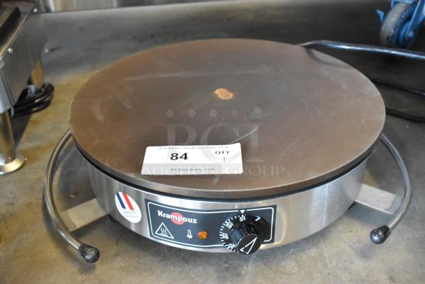 Krampouz CEBIR4 stainless steel crepe maker, 120 volts, 1 phase, commercial countertop model, temperature dial, excellent condition.