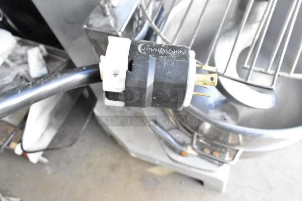 2021 Precision HD-60 commercial dough mixer with 60-quart bowl, bowl guard, and dough hook. 220V, 3-phase, sturdy metal frame.