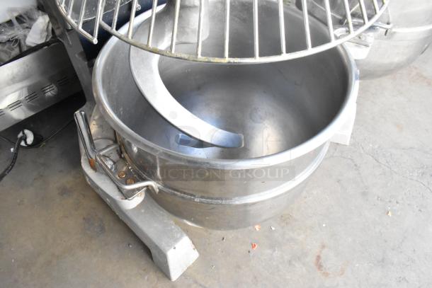 2021 Precision HD-60 commercial 60-quart dough mixer with mixing bowl, bowl guard, and dough hook, 220V, 3-phase.