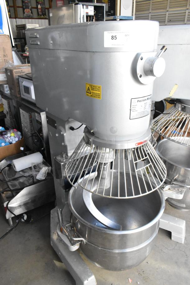 2021 Precision HD-60 60-quart metal dough mixer with bowl, guard, and dough hook. 220V, 3-phase, commercial use.