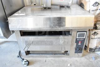 QNC GF5 stainless steel electric ventless fryer, 208V, 1 phase. Appears in good condition with control panel and power cord visible.