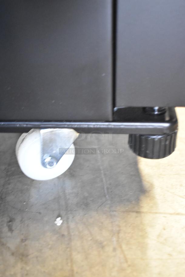 KoolMore KM-MDR-1GD-10C commercial cooler caster, metal frame, poly-coated racks, commercial casters, 115V, scratch and dent.