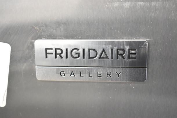 Frigidaire Gallery FGFRF699 metal upright freezer label, showing brand and model in good condition. 115 Volts, 1 Phase.