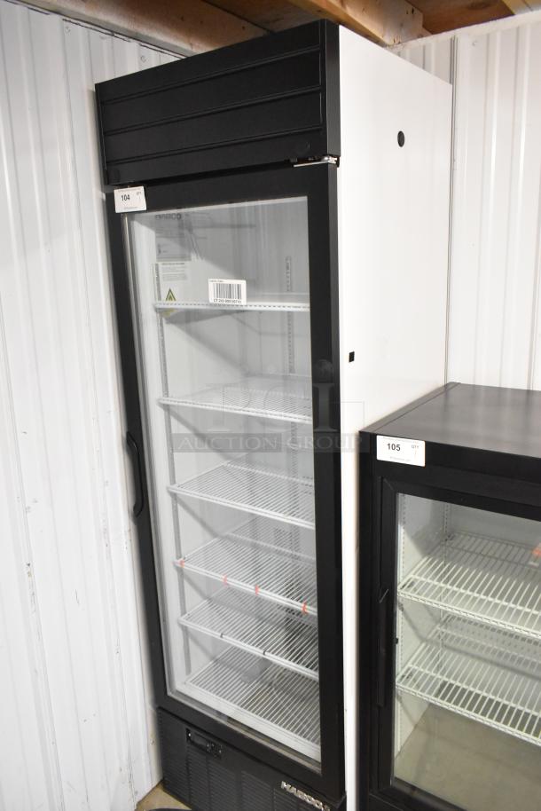 2019 Habco SE18 single door cooler, metal body, poly-coated racks, commercial casters, 115V, 1-phase, excellent condition.