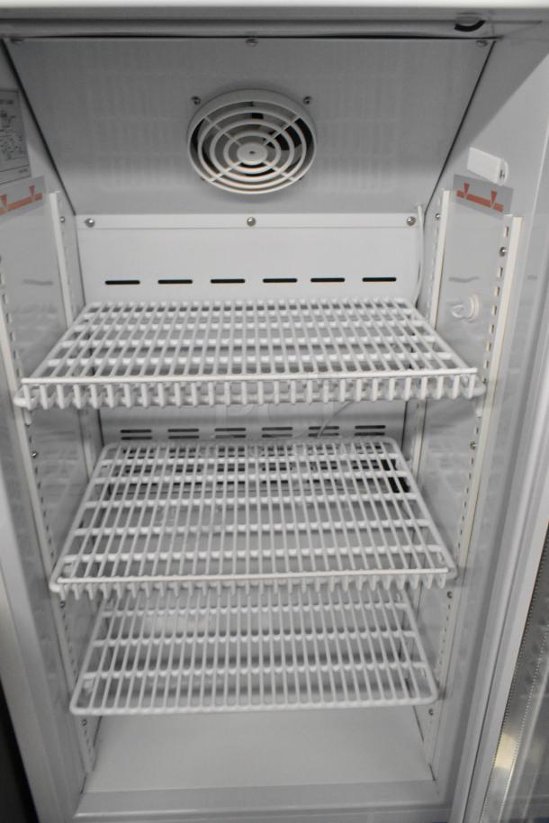 2 Accucold ARG3PV mini coolers with poly-coated racks, 115V, 1 phase. Metal exterior, fan visible, excellent condition.