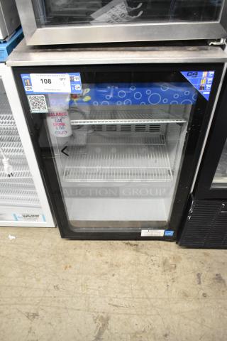 Imbera EVC31 Metal Mini Cooler Merchandiser, 115V, 1 Phase. Features glass door, interior shelving, and visible control panel.