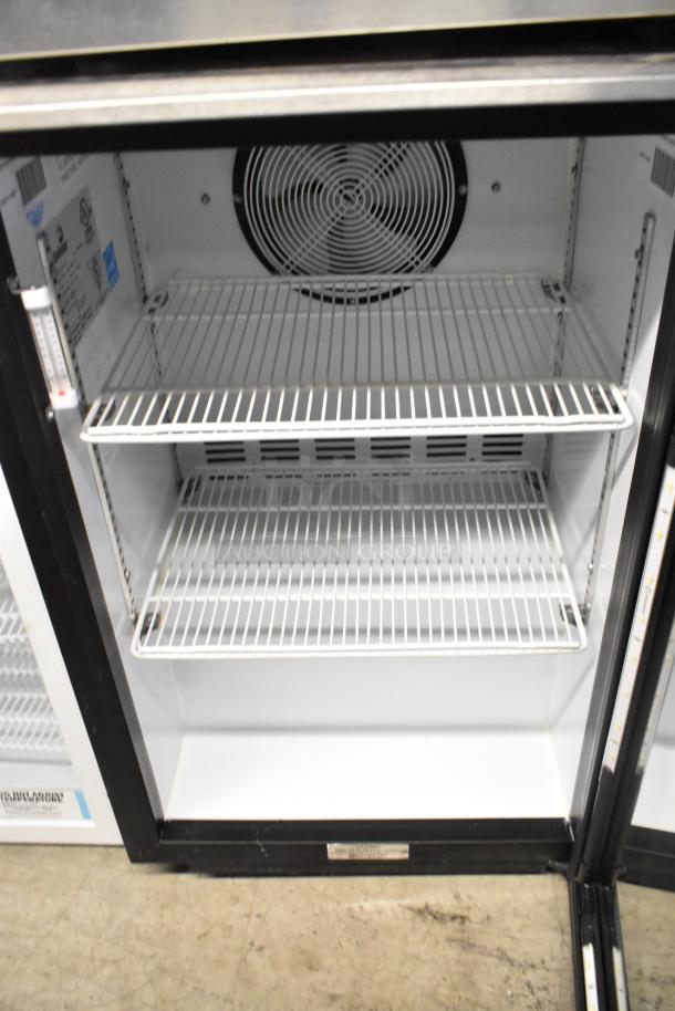 Imbera EVC31 Metal Mini Cooler Merchandiser, 115V, 1 Phase, with wire shelves and fan, suitable for commercial use.