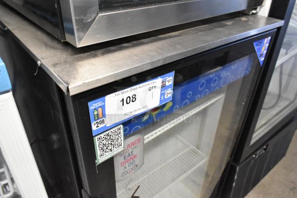 Imbera EVC31 Metal Mini Cooler Merchandiser, 115 volts, 1 phase, in good condition, with visible auction label.