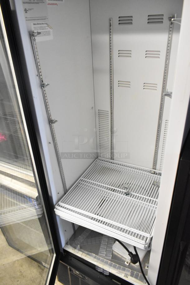 2019 Habco SE18 metal single door reach-in cooler with poly coated racks, 115 volts, 1 phase. Clean interior, good condition.