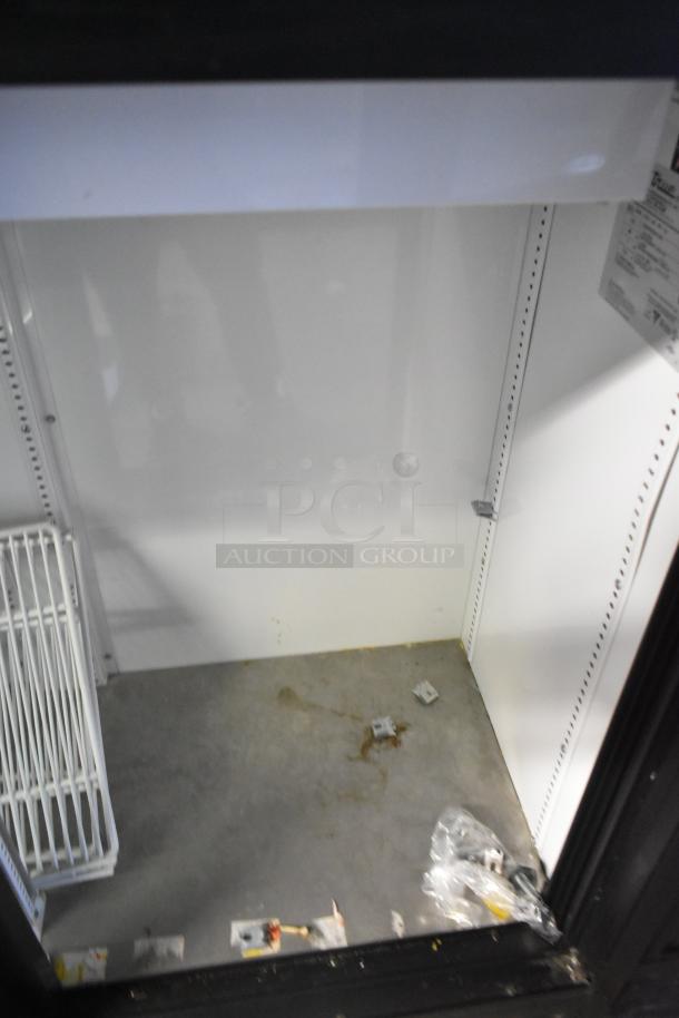 2018 True GDM-41SL-48-HC-LD metal commercial 2-door reach-in cooler merchandiser, poly-coated racks, 115 volts, 1 phase.