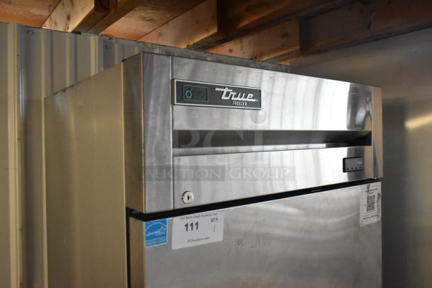 2022 True T-19F-HC stainless steel single door freezer, poly coated racks, 115V, excellent condition.