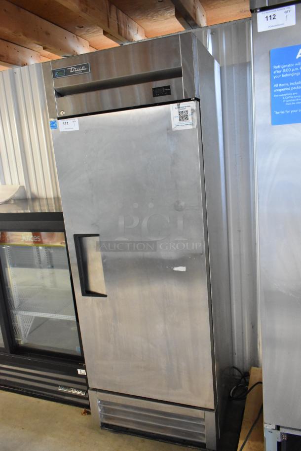 2022 True T-19F-HC stainless steel commercial freezer, single door, poly-coated racks, 115 volts, 1 phase, excellent condition.