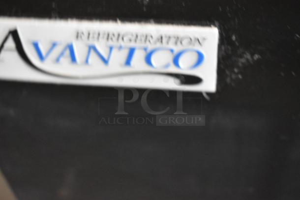 Brand new Avantco 193BCD36B, 36" bakery display case with curved glass, some glass damage, 115V, black finish.