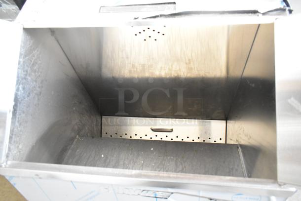 ServIt 423TCW46 46 Gallon Stainless Steel Chip Warmer, scratch and dent condition, interior view, 120V, 1 Phase.