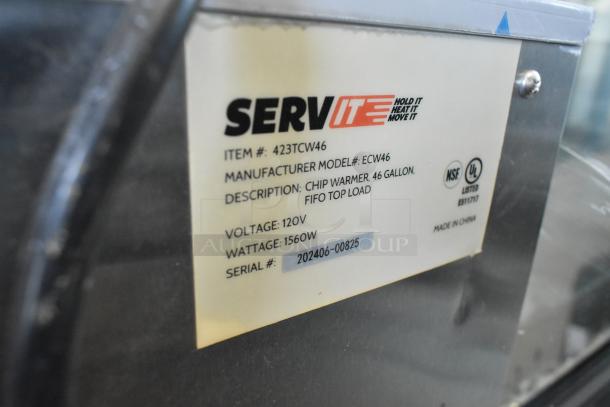 BRAND NEW ServIt 423TCW46 stainless steel 46-gallon chip warmer. Scratch and dent condition. 120V, 1560W, 1 phase.