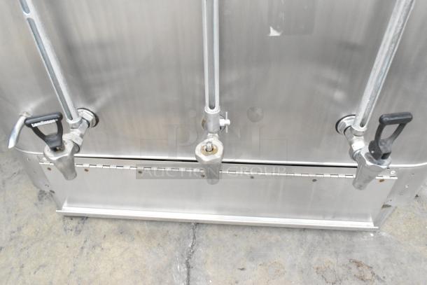 Curtis stainless steel commercial automatic urn with dual spigots, countertop model, showing robust construction.