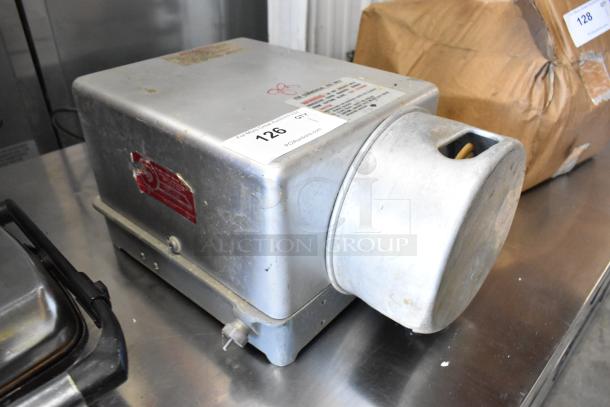 Prawnto MLG-1 metal commercial shrimp deveiner, countertop model. Condition shows signs of use; 115 volts, 1 phase.
